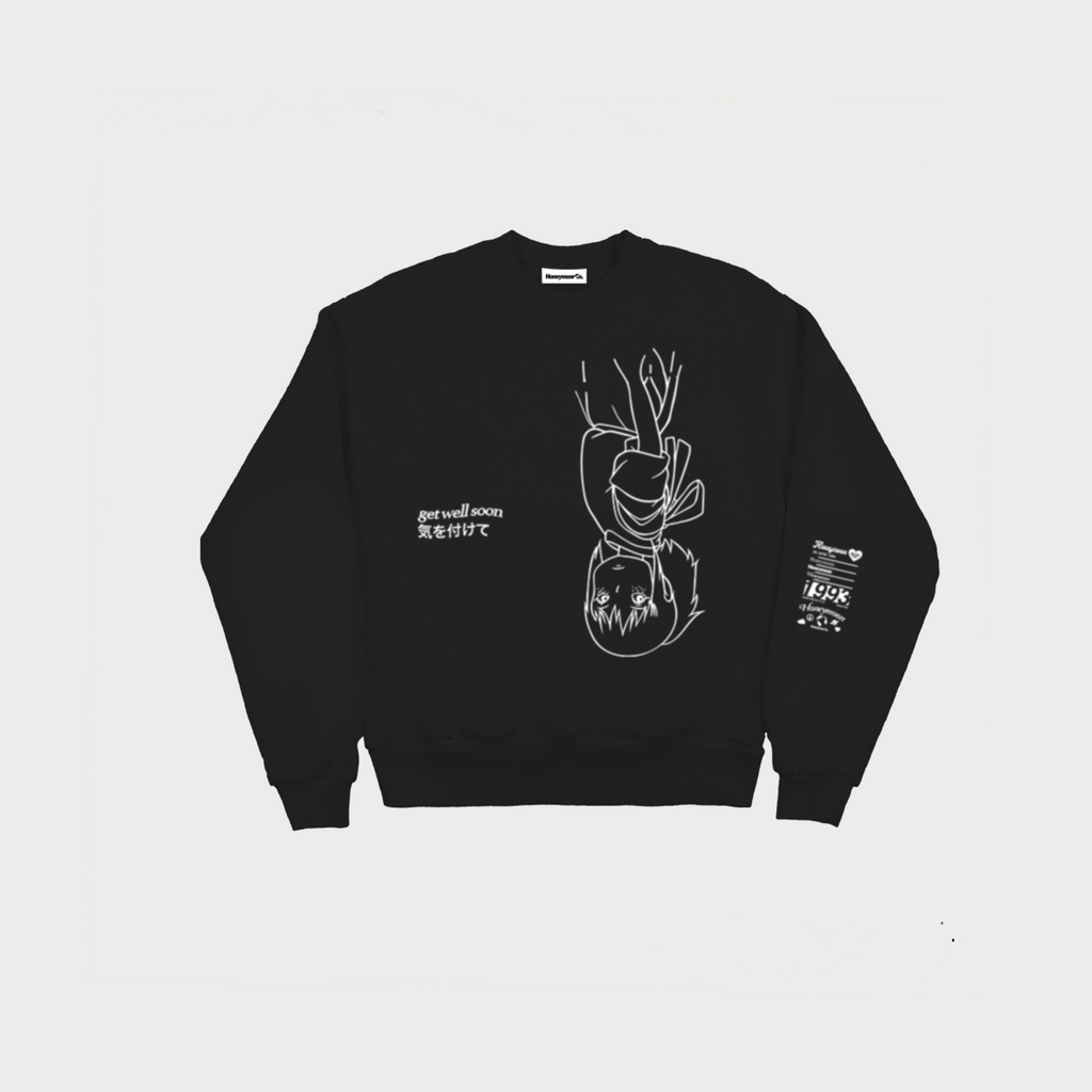 Get Well Soon Crewneck in Black